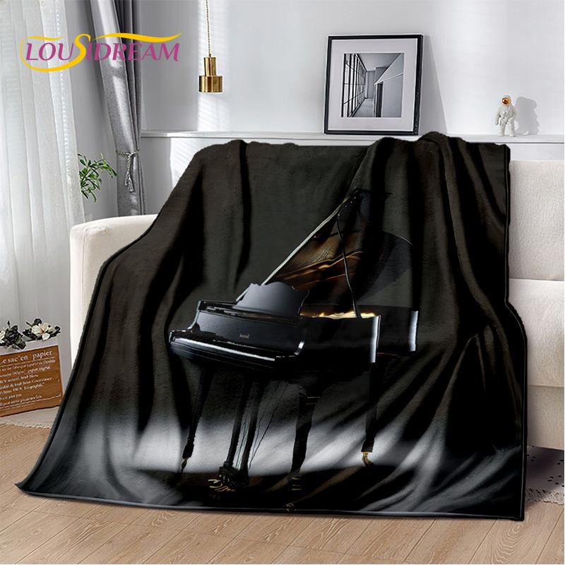 3D Dream Piano Key Music Instrument Cartoon Blanket,Soft Throw Blanket for Home Bedroom Bed Sofa Picnic Office Travel Cover Kids