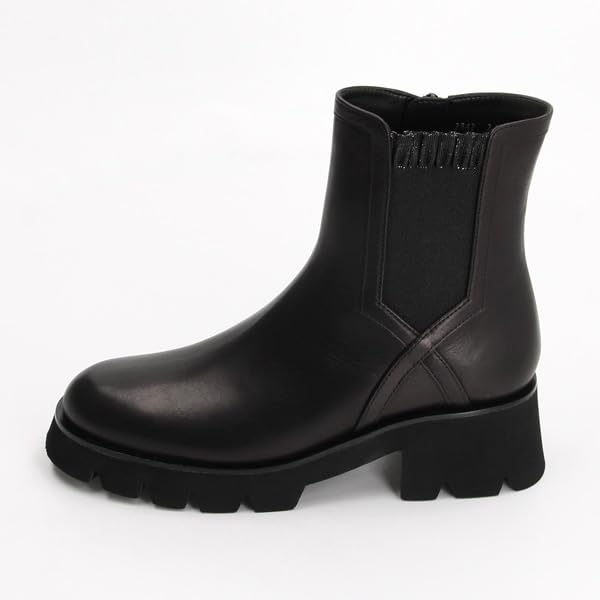 Ru Fashion Boots Tank Sole Side Gore Short Boots 2842 Black [Lanvin Bleu]