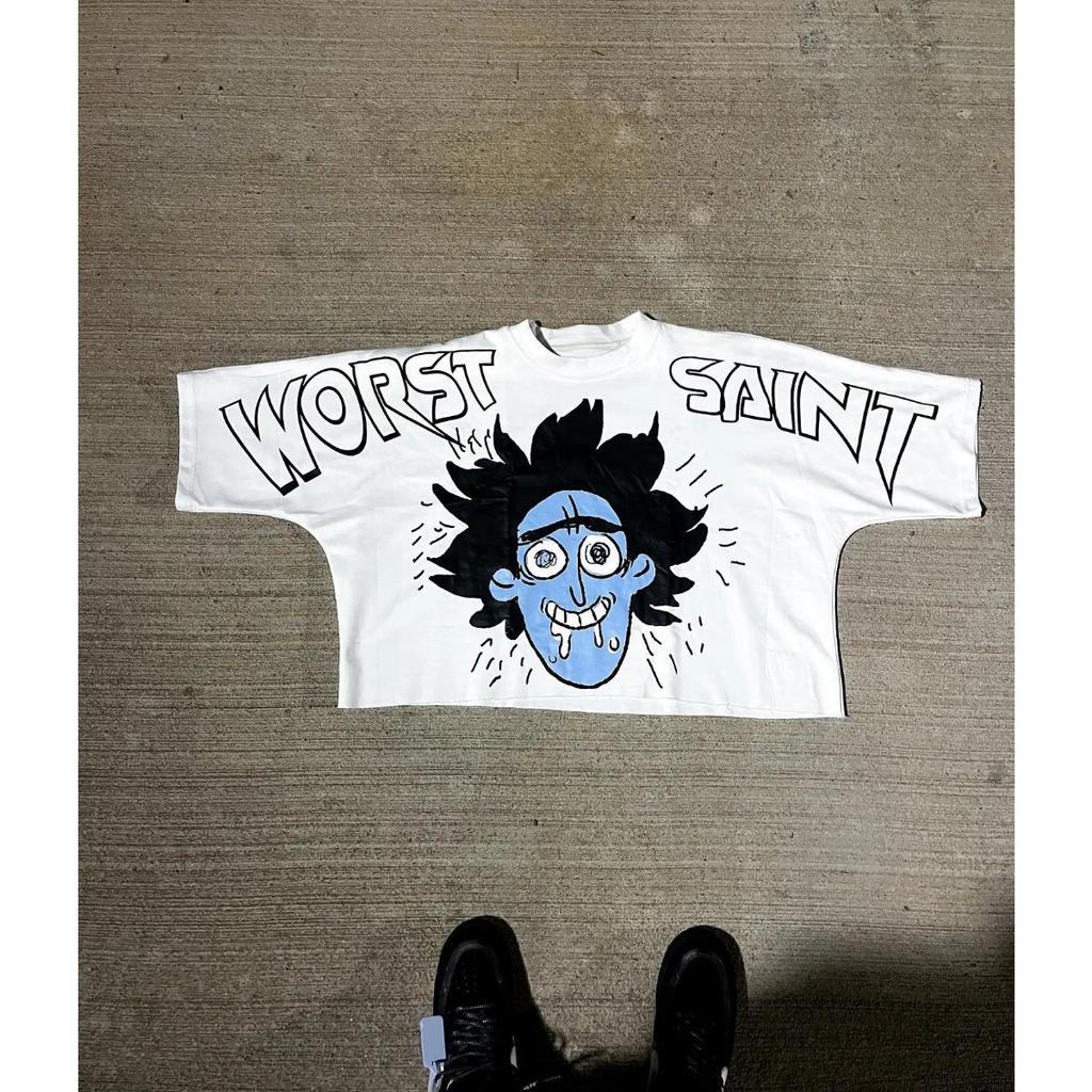 RogueWave Harajuku Graphic Print Oversized T Shirt Goth Casual Cotton Short Sleeve Tops