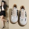 Осень Новые Дышащие Повседневные Женские Туфли Модные Ретро На шнуровке С цветными блоками Низкий каблук Низкие кроссовки