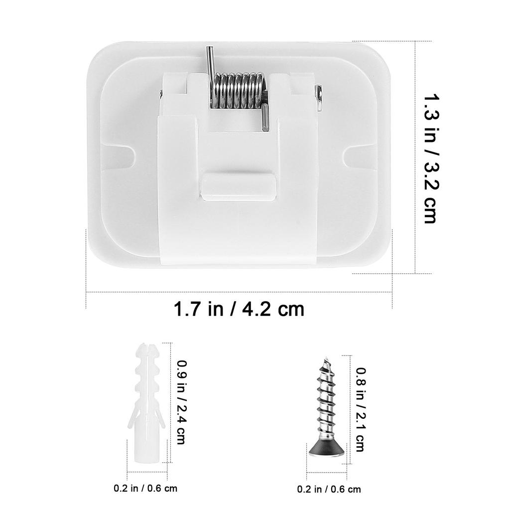 10Pcs Self Adhesive Curtain Rod Holders Premium ABS Plastic Strong Stickiness Easy Install Nail Free Adjustable Curtain Pole