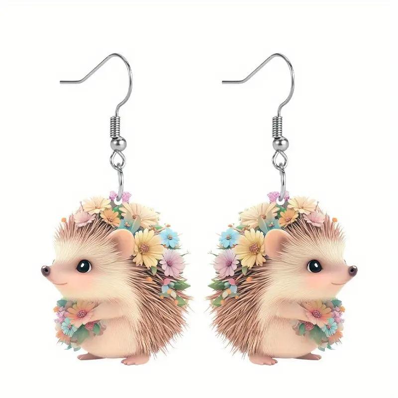 Милые маленькие серьги в виде ёжиков