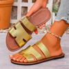 Fashion Summer Women Flat Slippers Fashion Solid Color Sandals Open Toe Outdoor Slippers Casual Beach Women Shoes Plus Size Slides Women