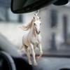 2D Акриловый Рождественский Подвес Плоский Белый Конь Автомобильный Подвес Цепочка для Подвешивания Ключей Украшения N5D7