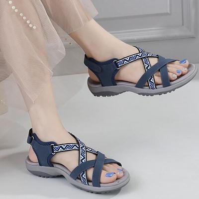 Модные женские сандалии GKTINOO Летние Нескользящие Мягкие Цветные Богема Пляжные С вырезами Открытый Носок Римские Туфли Женские На Плоском Каблуке Женские