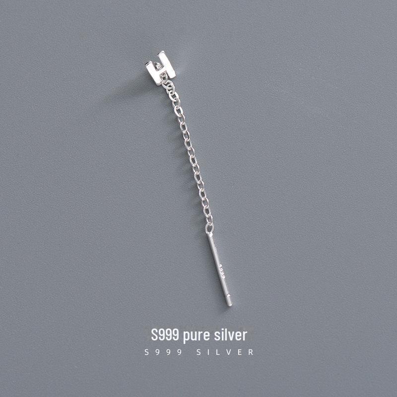 Серьги-буквы Banyan Tree S999 из стерлингового серебра для женщин — модный холодный стиль 2023 года