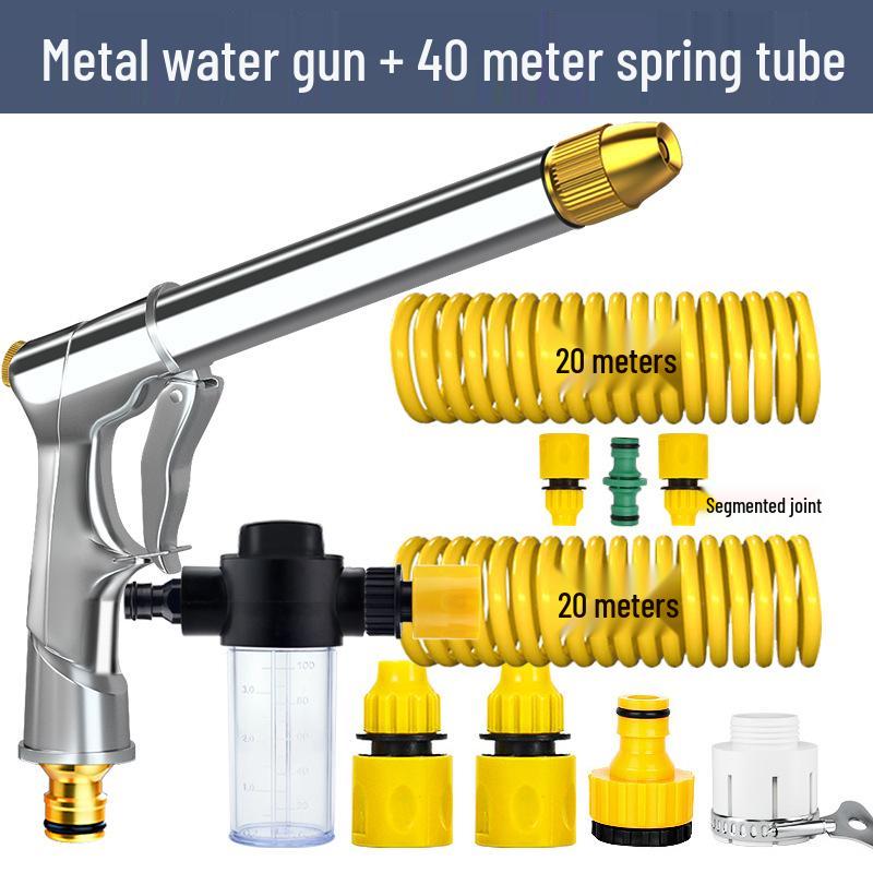 High-Pressure Car Wash Water Gun with Soft Hose and Spray Nozzle