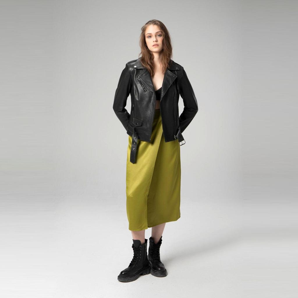 Dericlub Женское пальто из 100% натуральной кожи