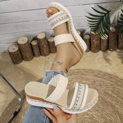 Модные женские сандалии Женские туфли на каблуке Летняя обувь 2025 Женские туфли на танкетке Женские туфли-шлепанцы на блочном каблуке Летняя обувь Женская