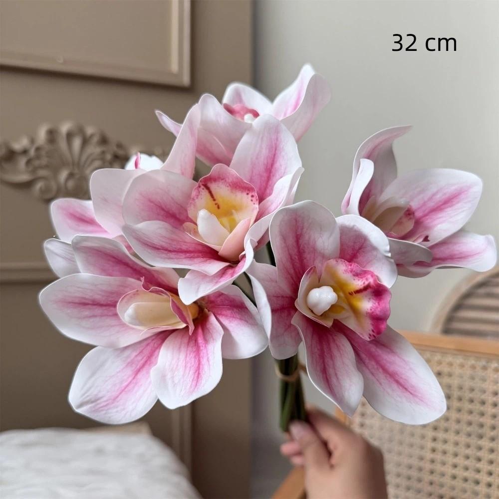 Magnolia Simulated Orchid Bouquet Real Touch Silk Fake Flower Wedding Decoration