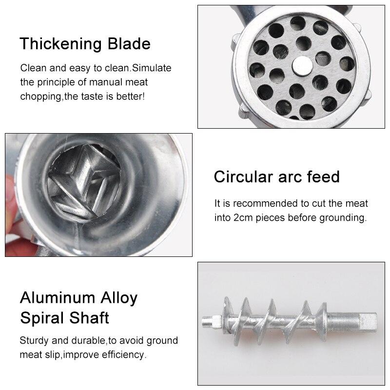 Ручная мясорубка из алюминиевого сплава, ручная мясорубка, колбаса, говядина, ручная рукоятка, мясорубка и настольный зажим, кухонный домашний инструмент