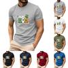 Мужская праздничная футболка с круглым вырезом и коротким рукавом, повседневная спортивная футболка