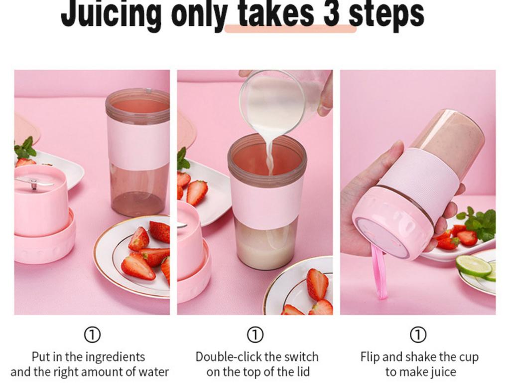 Портативная соковыжималка 300 мл, USB перезаряжаемый мини-бытовой миксер, кухонный комбайн, блендер, соковыжималки, домашняя электрическая чашка для сока