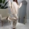 2025 Autumn Women's Versatile Loose Round Neck Sweater Set