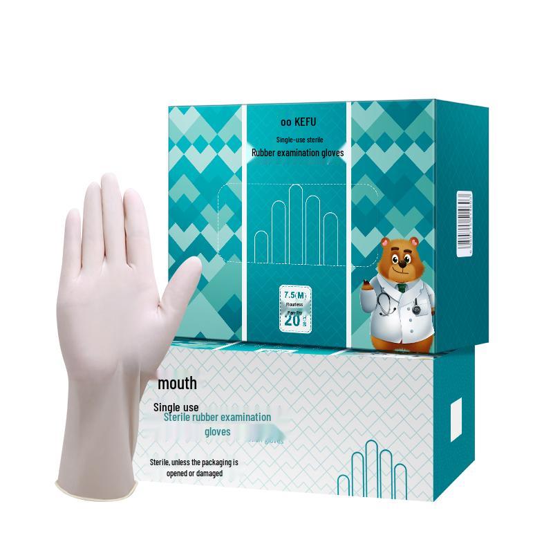 Kefu Disposable Medical Sterile Rubber Examination Gloves