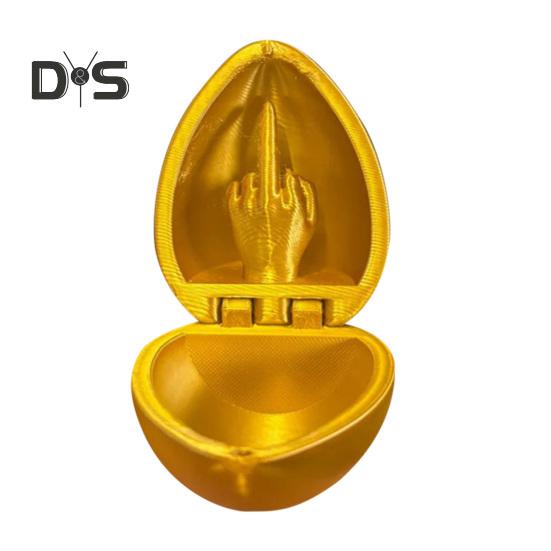 3D-печатная игрушка в виде яйца со средним пальцем, красочное пасхальное яйцо со средним пальцем внутри, украшение для домашнего офиса, настольный орнамент, розыгрыш, подарок