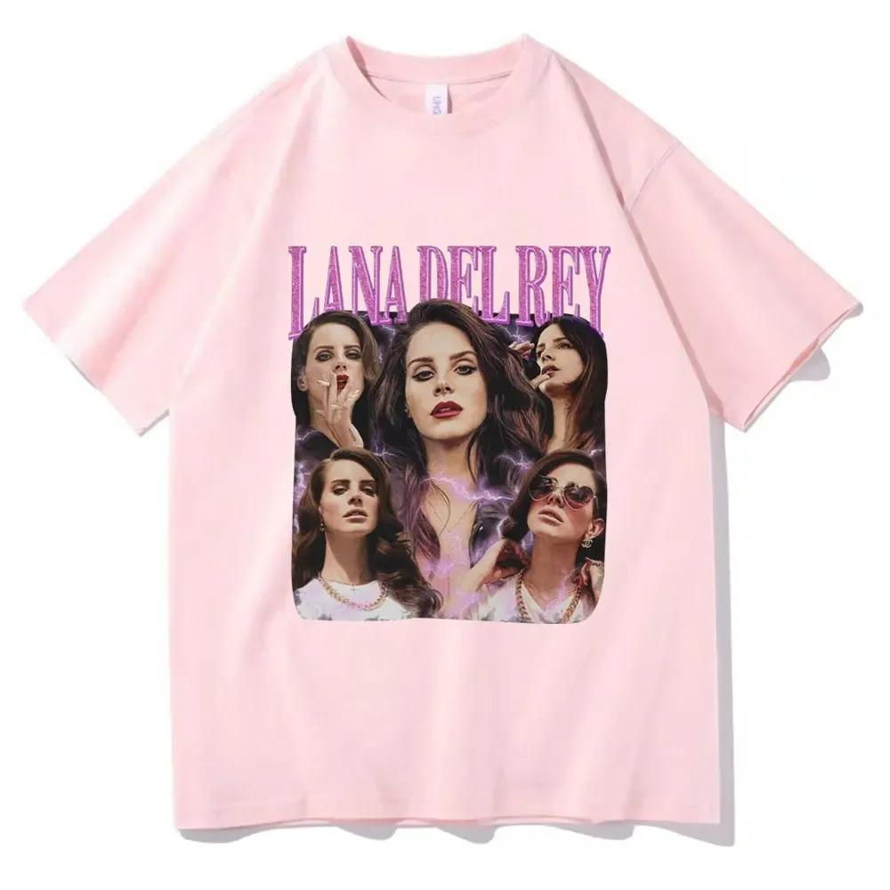 Ретро Женская Хлопковая Футболка Lana Del Rey Певица Графический Принт Футболка Хип-Хоп Модная Рубашка Футболка с Коротким Рукавом Лето