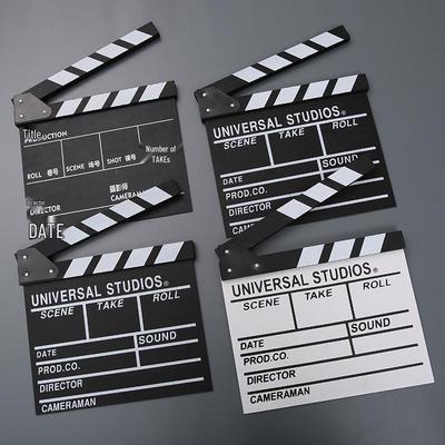 Черная деревянная режиссерская хлопушка для фотосъемки и студийного реквизита