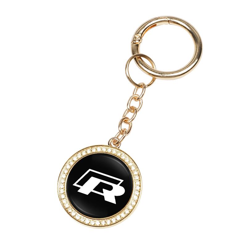Key Chain Ring Diamond Metal Car Keychain Pendant For Volkswagen VW Golf Amarok Passat ID3 Tiguan T-Cross Phaeton Teramont Polo RH5