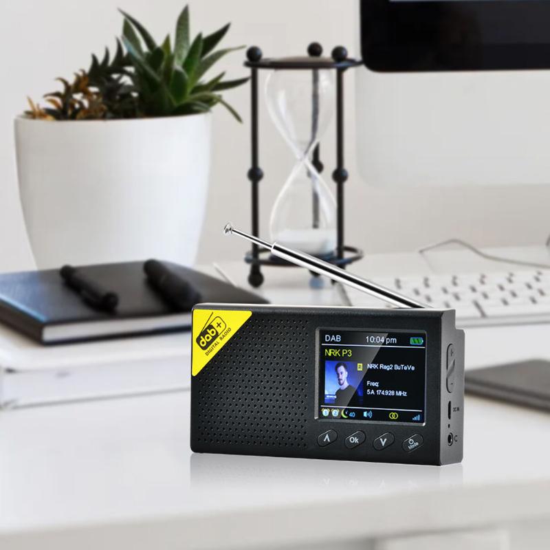 Перезаряжаемое радио Совместимость с Bluetooth 5.0 Приемник DAB Регулировка яркости экрана Micro USB 5V 1A Приемник FM
