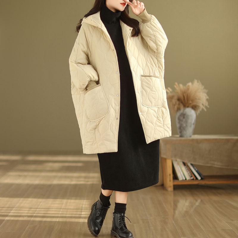 Autumn Spring Winter Cotton Padded Oversized Outerwears Women Casual Loose Jacket Coat