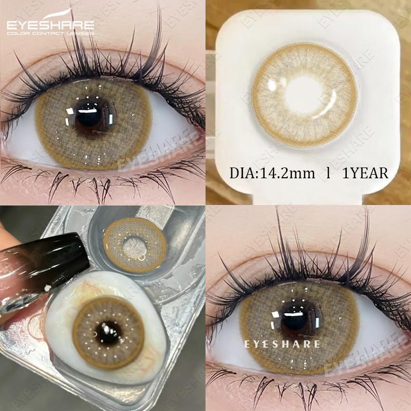 Eyeshare Colored Contact Lenses Black Natural Yearly Disposable Soft Lenses Blue Contact Lenses Purple Fashion Colored Lenses 1 Pair