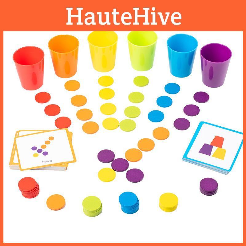 Классификация цветов чашек Игра на наложение Детская головоломка Игрушка для развития навыков моторики