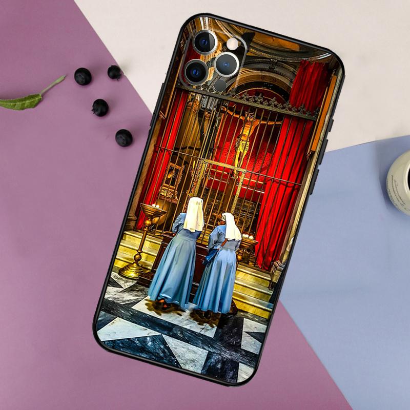 Sister Style Nun Sexy Girl Phone Case For iPhone 18 16 15 14 13 11 12 17 Pro Max mini 15 16 Plus 16e 17 Air Bumper Cover
