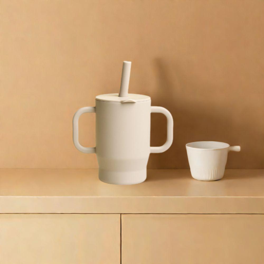 Heat-resistant Baby Straw Cup Food Grade Silicone Baby Training Cup Feeding Cup  Milk