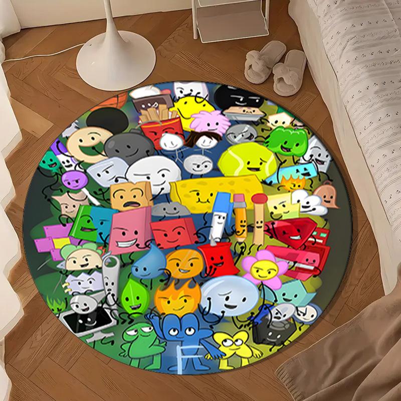 Colorful Dream Island Collage Round Rug for Livingroom,Bedroom, Palyroom, Chair Rug, Area rug, Circle Carpet, Large Size Fan Christmas gift