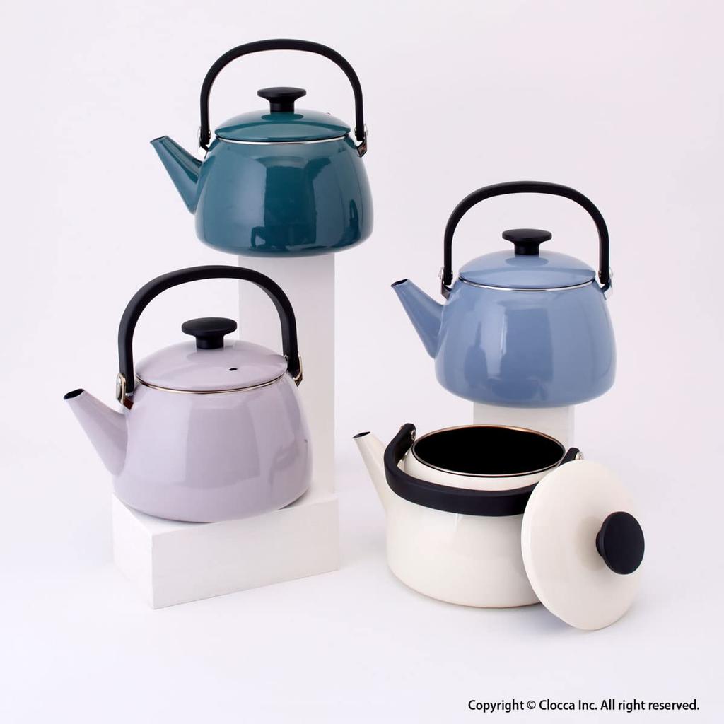 Fuji Enamel Wide Mouth Kettle 2.5L (Serenity Blue)