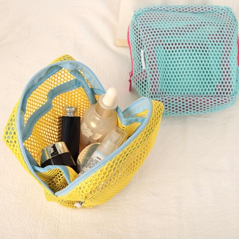 Стильная легкая сетчатая косметичка, переносная квадратная косметичка с застежкой-молнией, многоцелевая сумка для хранения всякой всячины