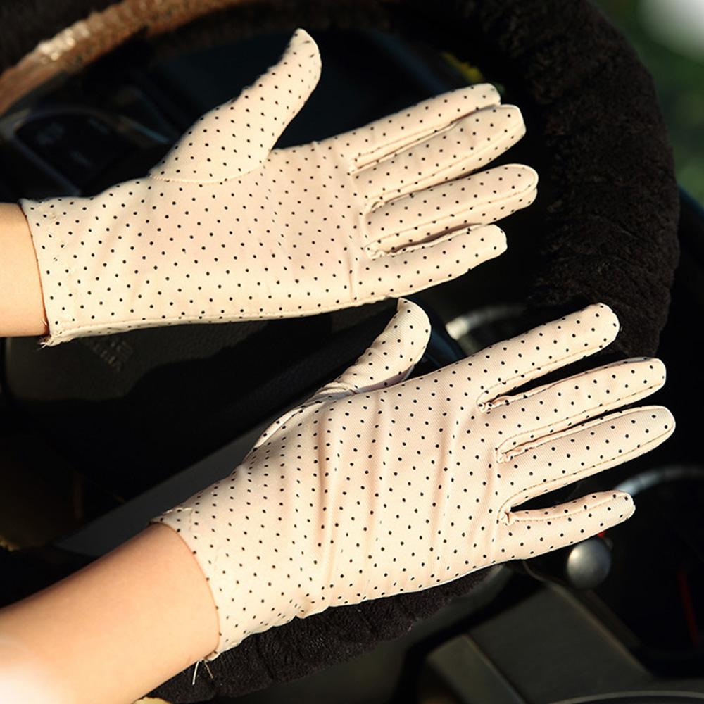 Fashion 1Pair Summer Spring Anti-UV Elastic Sunscreen Dots Gloves Driving Gloves Women Gloves