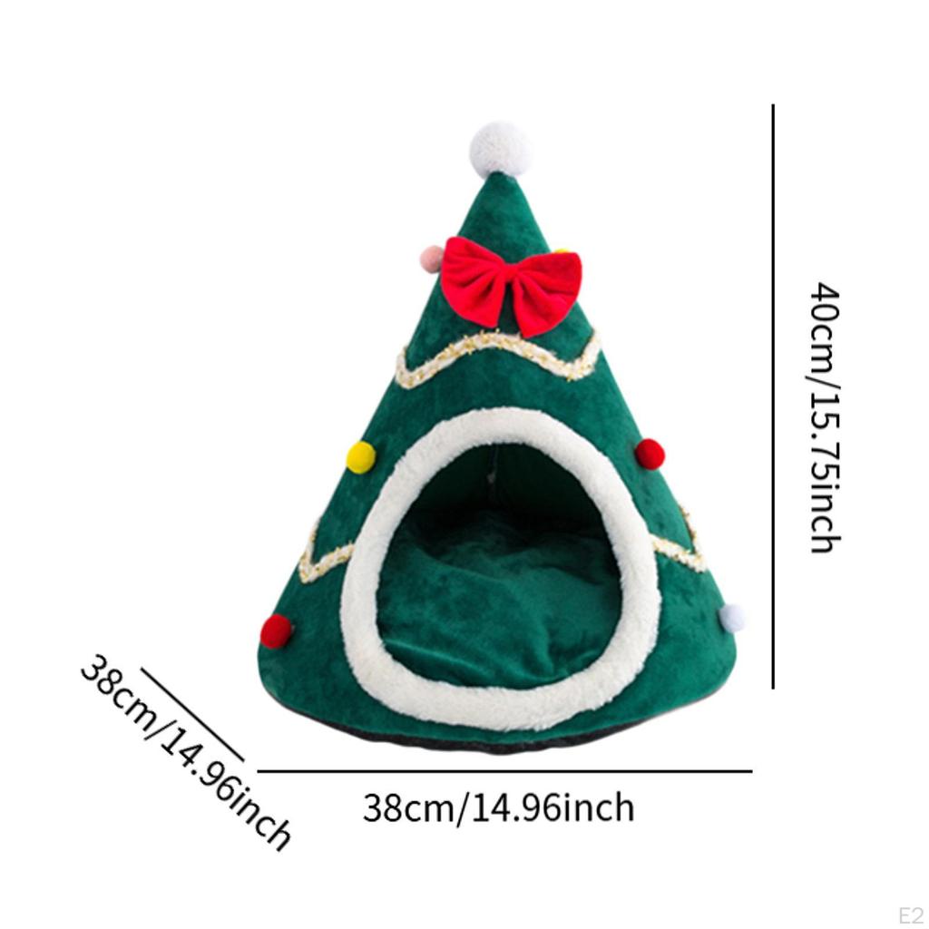 Рождественская кошачья кровать для домашних кошек Уютная будка Пещера Убежище Теплая Милая