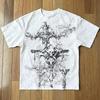 Classic YK Gothic Style Tshirt Print Oversized T Shirt High Street Shirts Gothic Round Neck Cotton Tops New Mens Women T Shirt