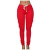 Women's Solid Color Casual Elastic Waist String Side Pocket Pencil Pants