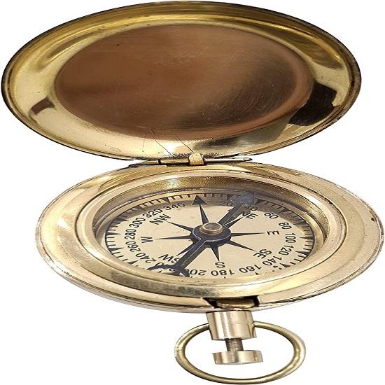 Морской коллекционный компас в стиле ретро, декоративный подарок, латунная отделка, компас (Латунная отделка)
