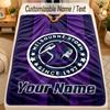Flannel BlanketMelbourne Storm Custom Name Text Personalized Soft Warm Throw Blanket Home Decor Gift