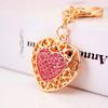 "Creative Diamond Inlaid Love Heart Keychain Pendant for Couples - Ladies' Bag Accessory"