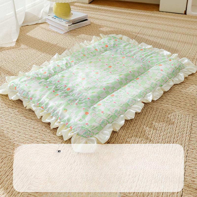 Корейский принтованный кружевной коврик на все времена года для собак, кошек, для дома, повседневный двусторонний коврик, одеяло для домашних животных