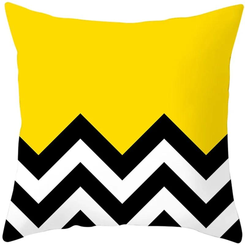 Летняя желтая наволочка с принтом листьев ананаса Домашний декор 100% полиэстер Наволочка для дивана Funda Cojin 45*45 Подушки