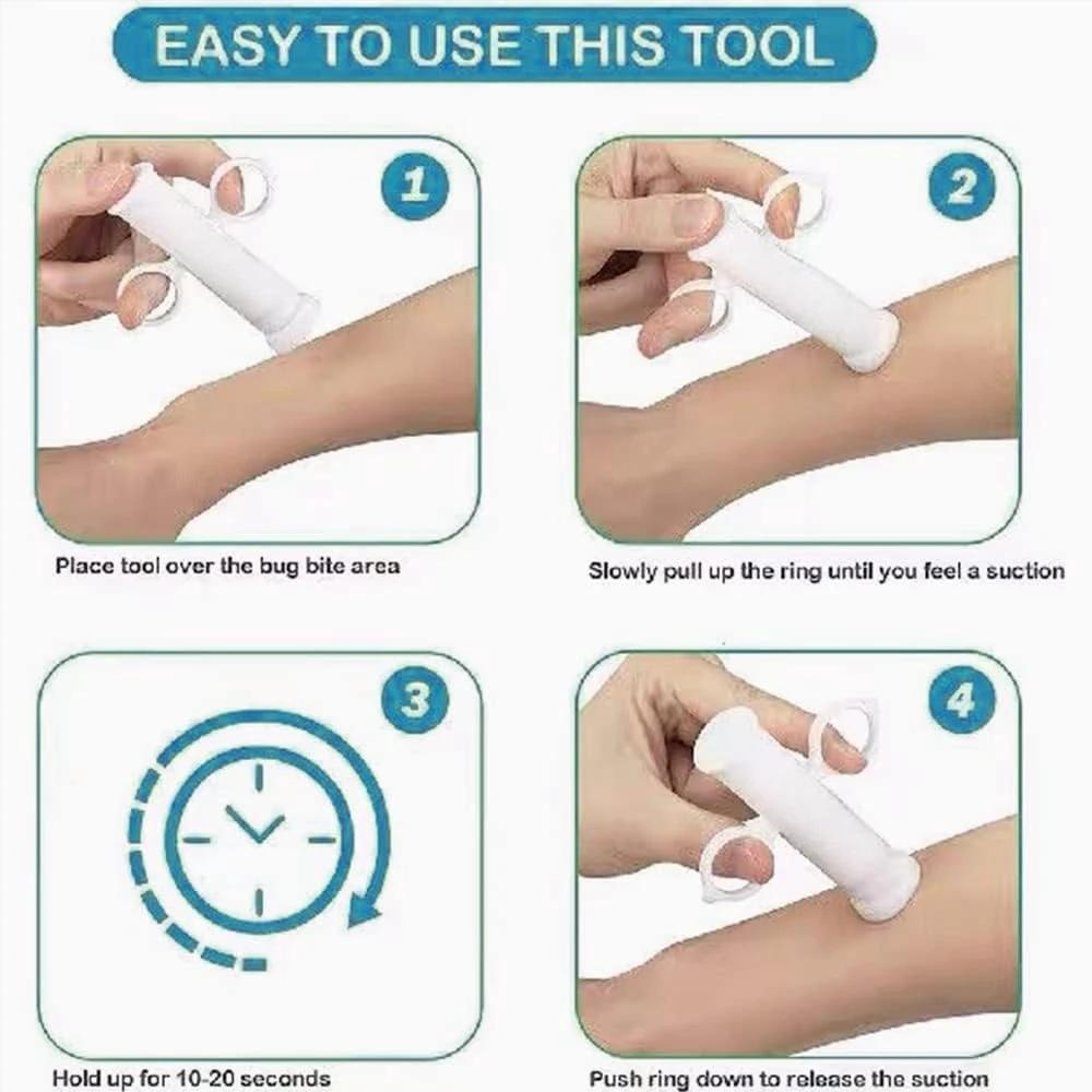 Инструмент для отсасывания укусов, Вакуумный экстрактор яда, Облегчение зуда при укусе пчелы, Удалитель слюны/яда, оставленных укусами, Натурально