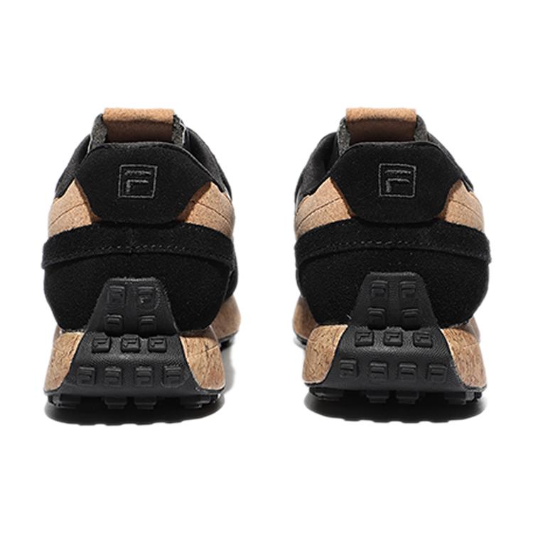 FILA Split Suede Low top Running Shoes Unisex Black Brown Korean Style 1RM01885D_001