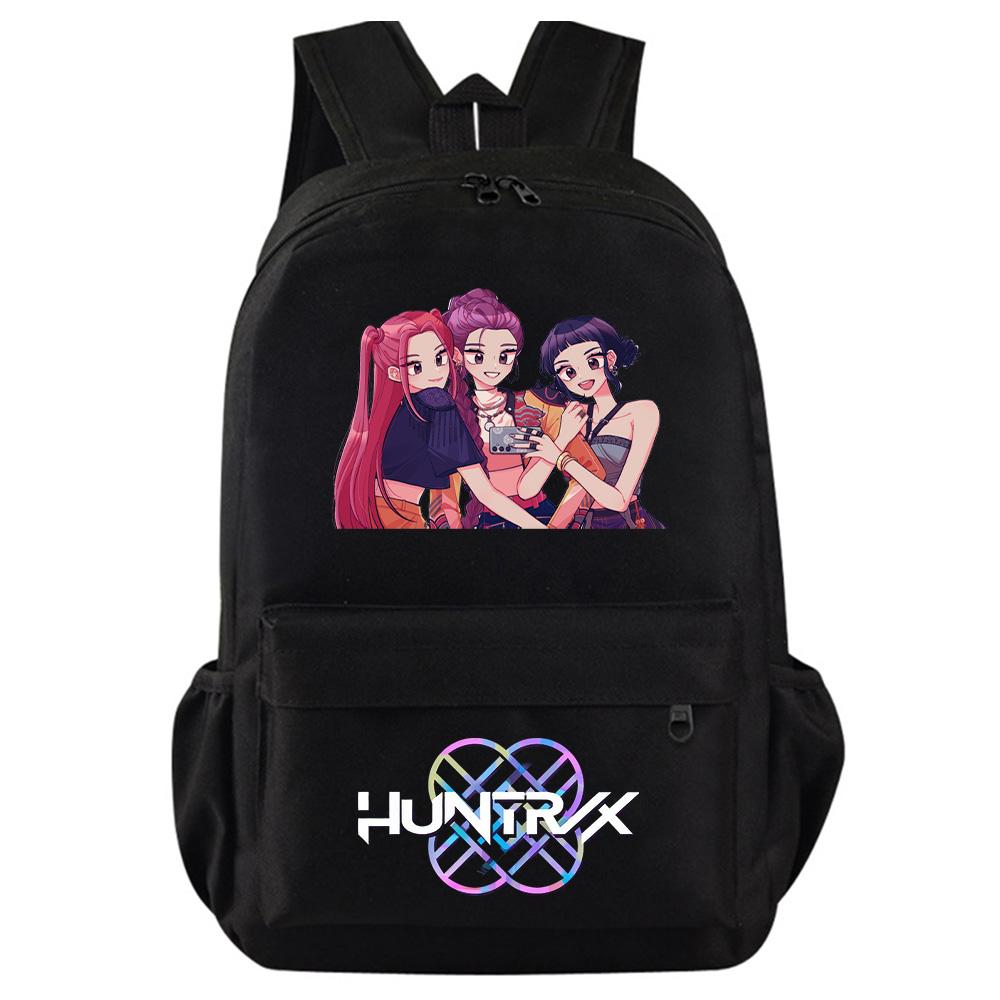 Аниме Мультфильм K-Pop Охотники на демонов Печатный рюкзак для подростка Студента Девочки Мальчика Сумка для книг Школьная сумка Женская Большая вместимость Водонепроницаемая Дорожная сумка Детский подарок
