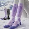 Женские утепленные лыжные носки из шерстяной смеси, до колена, термоноски, дышащие, компрессионные, спортивные носки, против запаха, для зимних видов спорта, пеших походов, охоты