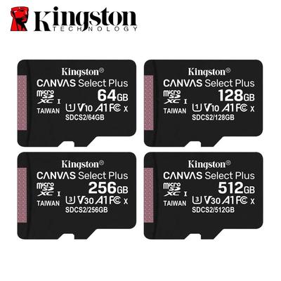 Kingston 64 ГБ, 100 МБ/с, 128 ГБ/256 ГБ/512 ГБ, карта micro SD Canvas Select Plus, microSDXC до 100 МБ/с, класс 10 A1 UHS-I U1 U3 SDCS2/64 ГБ/128 ГБ/256 ГБ/512 ГБ