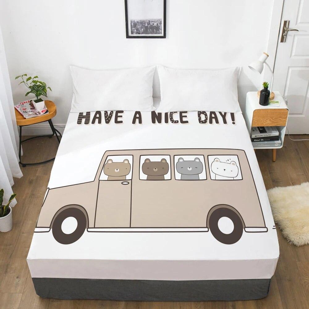 Children Elastic Fitted Sheet Bed Sheet With An Elastic Band Bedding For Kids Baby Child Mattress Cover Single 160x200 Bed Train