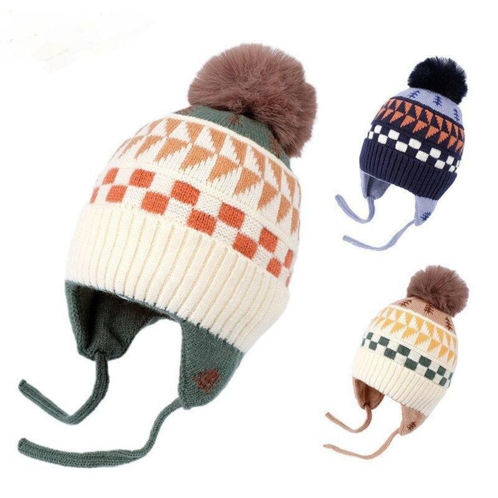 Wool Ear Protection Hat Soft Children Beanies Baby Wear Kids Earmuffs Cap  Toddler