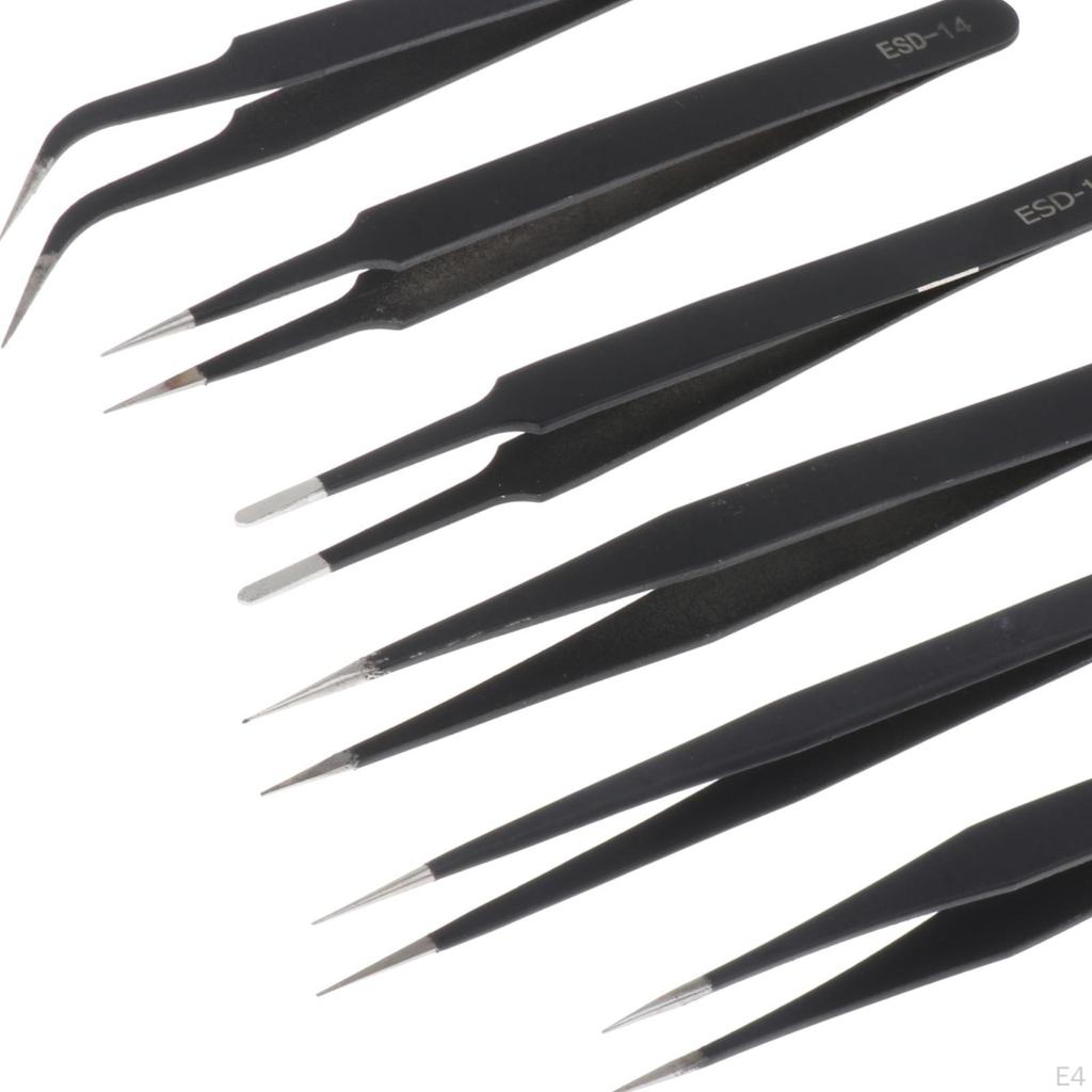 6 Pieces Craft Tweezers Set Precision Nail Decor High Industrial