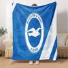 Brighton & Hove Albion Crest Flannel Blanket, Soft Polyester, Modern Design, All-Season for Camping, Travel, Gifts for holidays or birthdays